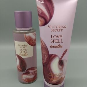New release victoria secret love spell brulee body mist spray & lotion brand new